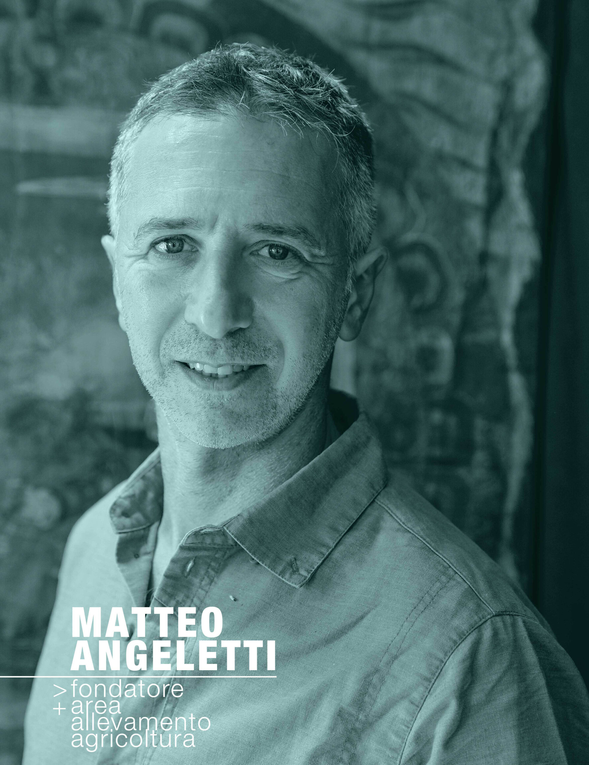 Ritratto di Matteo Angeletti, fondatore e area allevamento e agricoltura