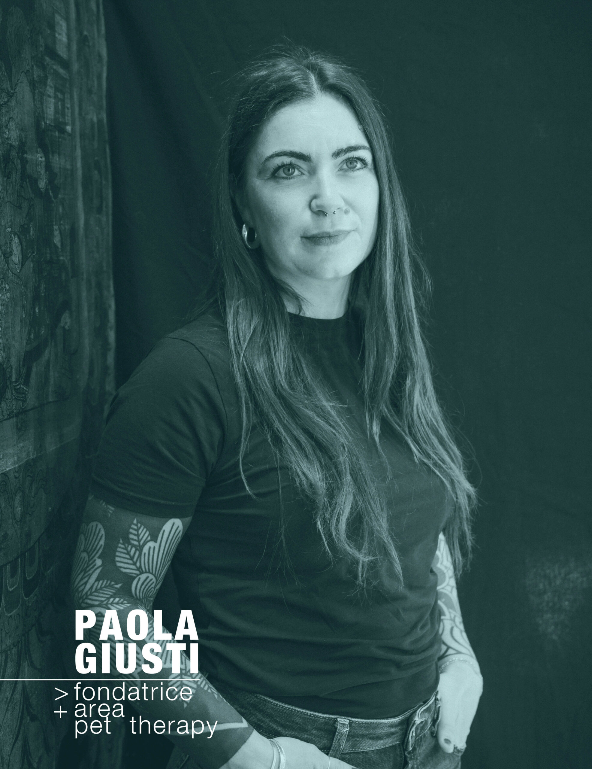 Ritratto di Paola Giusti, fondatrice e area pet therapy