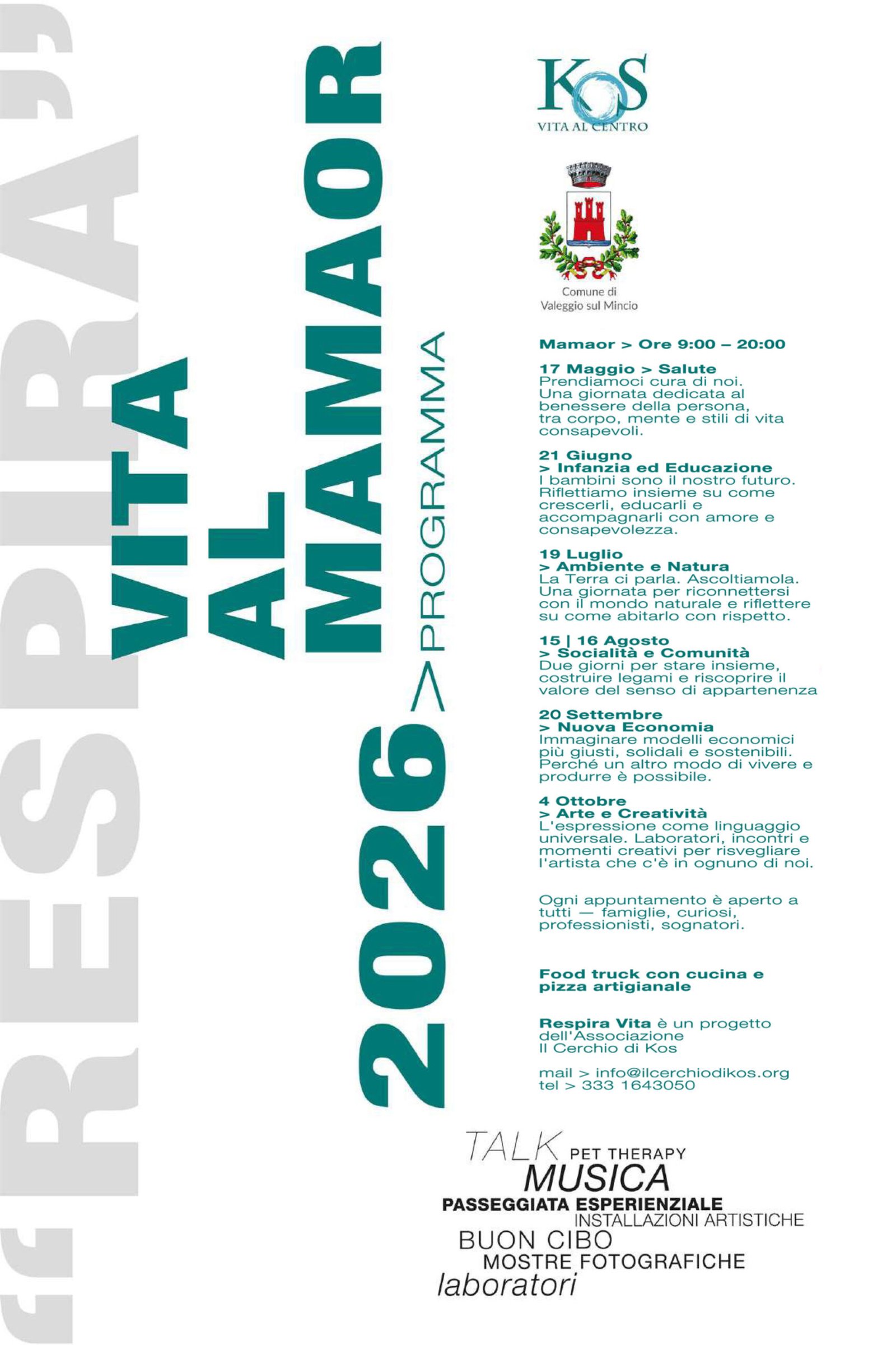 Pagina 2 della locandina generale degli eventi del festival Respira Vita Mamaor 2026
